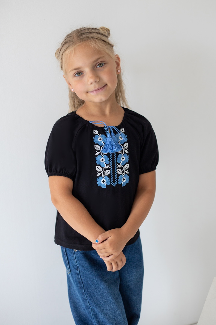 Вишиванка для дівчаток з коротким рукавом